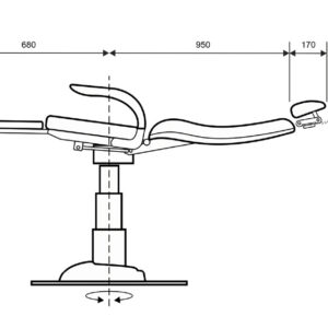 Sillón ORL Eléctrico NEW OTO P/V GIMA | Con Reposacabezas, Elevación con Pedal, Respaldo -5° a +90°, Giro 360° y Carga 150 kg | Ref. GM27545