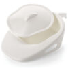SLIPPER PAN WITH HANDLE AND LID 1500 ml - white - plastic