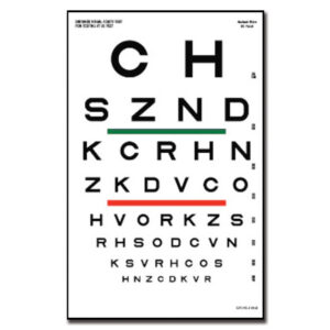 SLOAN OPTOMETRIC CHART - 6 m 23x35.5 cm