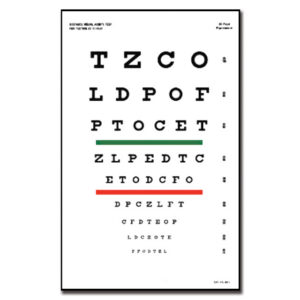 SNELLEN OPTOMETRIC CHART - 3 m - 23x35.5 cm