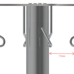 Soporte para Hipodermoclisis GIMA con Elevación Hidráulica a Pedal, 4 Ganchos de Acero Inoxidable AISI 304, Carga Máx. 28 kg y Altura Regulable 147-247 cm (Ref. GM27857)