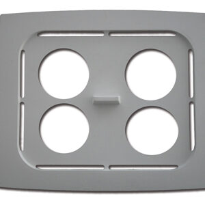 Soporte posicionador para vasos de limpieza 4 x 600 ml GIMA, compatible con limpiadora ultrasónica Branson 5510 (refs. 35529 / 33520-33521-33522)