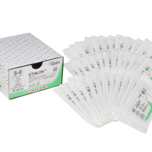Sutura ETHICON ETHILON Monofilamento No Absorbible (Nylon/Poliamida) · USP 8/0 a 3/0 · Con Aguja 3/8 círculo · Caja 12 y 36 uds