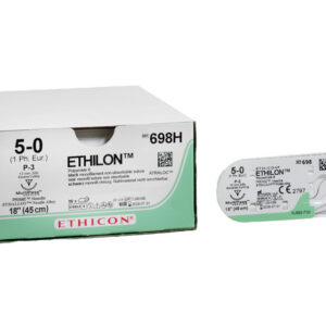Sutura ETHICON ETHILON Monofilamento No Absorbible (Nylon/Poliamida) · USP 8/0 a 3/0 · Con Aguja 3/8 círculo · Caja 12 y 36 uds