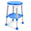 Taburete de ducha con bandeja, asiento giratorio 360° y altura regulable 40-52 cm | Estructura de aleación de aluminio con asiento y bandeja de plástico, carga máx. 136 kg | GIMA Ref. 42902