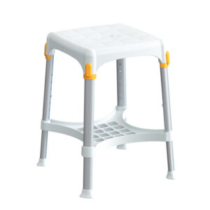 Taburete de Ducha con Bandeja GIMA | Altura Regulable 39-54 cm, Aluminio Anodizado, Carga Máx. 170 kg | Ref. GM42904
