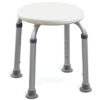 Taburete de ducha con estructura de aluminio y asiento de plástico Ø 32,5 cm | Altura regulable de 38 a 56 cm, pies antideslizantes y carga máxima de 100 kg | Ref. GIMA 42903
