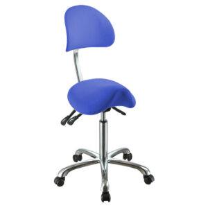 Taburete Ergo con respaldo y asiento tipo silla de montar – GIMA | Altura regulable 63-83 cm | Ref. GM45260