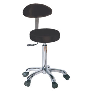 Taburete médico con respaldo y asiento acolchado de skai Ø 34 cm | Altura regulable 55-75 cm | GIMA (Refs. GM45240, GM45241, GM45242, GM45245, GM45246)