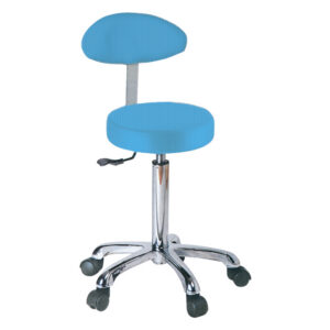 Taburete médico con respaldo y asiento acolchado de skai Ø 34 cm | Altura regulable 55-75 cm | GIMA (Refs. GM45240, GM45241, GM45242, GM45245, GM45246)