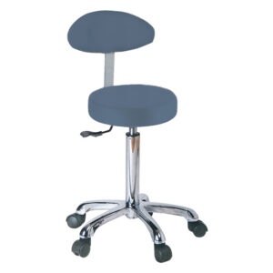 Taburete médico con respaldo y asiento acolchado de skai Ø 34 cm | Altura regulable 55-75 cm | GIMA (Refs. GM45240, GM45241, GM45242, GM45245, GM45246)
