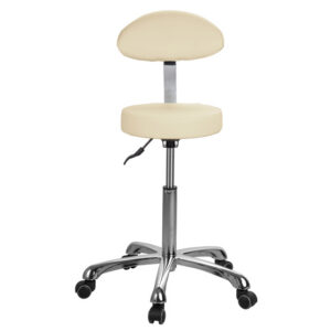 Taburete médico con respaldo y asiento acolchado de skai Ø 34 cm | Altura regulable 55-75 cm | GIMA (Refs. GM45240, GM45241, GM45242, GM45245, GM45246)