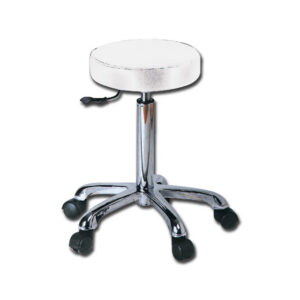 Taburete médico de polipiel con asiento acolchado Ø 34 cm y altura regulable de 55 a 75 cm | GIMA | Ref. GM45230-F