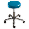 Taburete Médico Giratorio GIMA STOOL 2 Azul – Asiento Acolchado Ignífugo Ø 33 cm, Altura Regulable 47-57 cm y Base Metálica con 5 Ruedas (Ref. 45201)