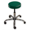 Taburete médico giratorio STOOL 4 color verde | GIMA – Asiento acolchado ignífugo Ø 33 cm, altura regulable 47-57 cm, base metálica con 5 ruedas | Ref. 45203