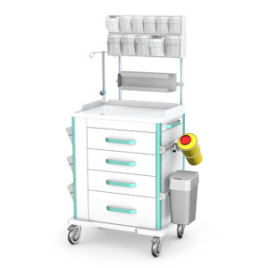 Medical cart VITAL series – anaesthetic version (AVIT) type: AVIT-41 AVIT-4LR-B(ABS3)S(ST)F(ST)P(ABS3)-0000-K12.3-W