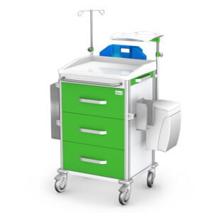 Medical cart VITAL series – reanimation verison (RVIT) type: RVIT-30 RVIT-30R-B(ABS3)S(ST)F(ST)P(ABS3)-0000-K12.3-W