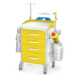 Medical cart VITAL series – reanimation verison (RVIT) type: RVIT-40 RVIT-40R-B(AL)S(AL)F(AL)P(ST)-0000-K13-W