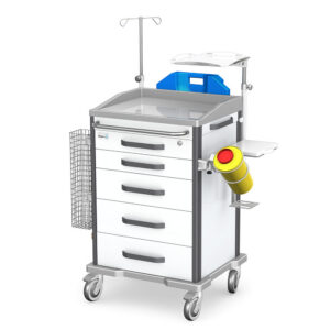Medical cart VITAL series – reanimation verison (RVIT) type: RVIT-50 RVIT-50R-B(ABS3)S(ST)F(ST)P(ABS3)-0000-K12.3-W