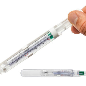 Termómetro Clínico de Vidrio sin Mercurio Geratherm Classic+ (GIMA 25533) | Galinstan, Expositor de 24 uds. – Inglés y Europa del Este