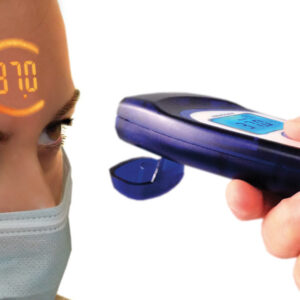 Termómetro clínico infrarrojo sin contacto de frente VisioFocus® Pro de GIMA (Ref. 25574) – Medición en 0,5 s, proyección en la frente y modos profesionales Nurs/Doct