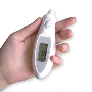Termómetro de Oído de Bolsillo GIMA con Pantalla LCD (Ref. 25579) – Diseño Compacto Sin Fundas, Lectura Rápida y Pila de Litio CR2032