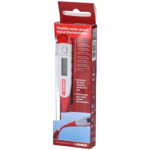 Termómetro digital de punta flexible GIMA Flexi °C · Impermeable, rango 32,0–42,9 °C, precisión ±0,1 °C · Ref. 25563