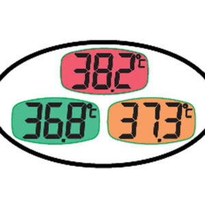 Termómetro Digital GIMA BL3 °C – Pantalla Amplia con Retroiluminación por Colores e Indicador de Fiebre, Punta Flexible e Impermeable – Ref. 25554 (GM25554) – Caja Colgante