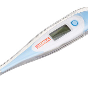 Termómetro Digital GIMA Jumbo 2 °C – Punta Flexible e Impermeable, Rango 32,0–42,9 °C (±0,1 °C), Alarma de Fiebre – Ref. 25557 (GM25557) – Caja Colgante