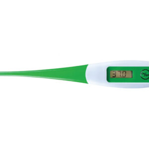 Termómetro digital veterinario de punta flexible e impermeable · Rango 32–42,9 °C · Precisión ±0,1 °C · Ref. 80450 · GIMA
