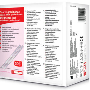 Test de Embarazo GIMA Profesional – Detección de hCG en Orina 20 mUI/ml | Formato Midstream, Tira y Casete | Ref. GM29090 / GM29091 / GM29092
