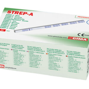 Test Rápido de Estreptococo A (Strep A / Streptococcus pyogenes) en Cassette y Tira GIMA – Caja de 20 Tests – Ref. GM24520