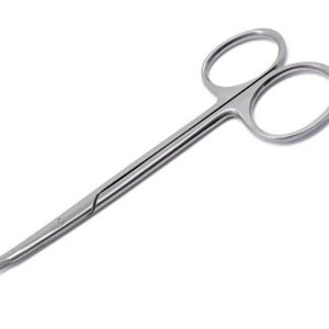 Tijeras de disección Stevens curvas con puntas romas (blunt/blunt) de 11.5 cm en acero inoxidable – Instrumental veterinario GIMA (Ref. 80015)