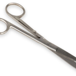 Tijeras de enfermería rectas de acero inoxidable con clip para cinturón – Punta roma/afilada – 14 cm (GIMA)