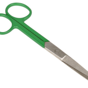Tijeras de enfermería rectas de acero inoxidable con clip para cinturón – Punta roma/afilada – 14 cm (GIMA)