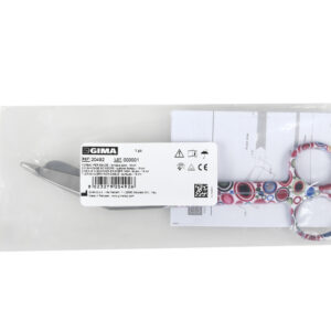 Tijeras para vendas de acero inoxidable 18 cm GIMA | Tijeras de enfermería con recubrimiento de polvo, modelo Bubbles y Caterpillar (Ref. GM20492 / GM20494)