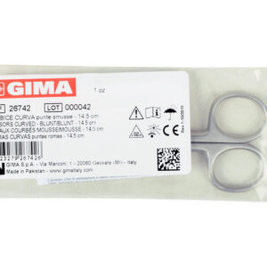 Tijeras quirúrgicas curvas de acero inoxidable GIMA – Puntas romas (blunt/blunt) y afiladas (sharp/sharp), de 11,5 a 20 cm – Ref. GM26742-F