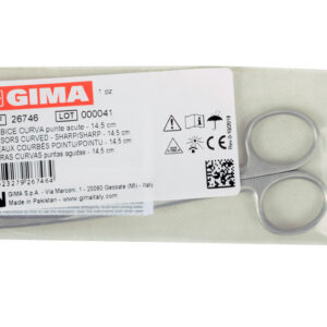 Tijeras quirúrgicas curvas de acero inoxidable GIMA – Puntas romas (blunt/blunt) y afiladas (sharp/sharp), de 11,5 a 20 cm – Ref. GM26742-F