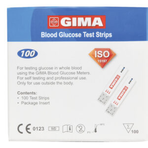 Tiras Reactivas de Glucosa para Glucómetro GIMA Glucose Monitor | Ref. 24120 | Caja de 100 uds. (IVD – Self Test)