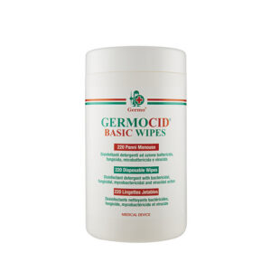 Toallitas desinfectantes GERMOCID basic GIMA – Alcohol 60% – Tubo de 220 toallitas 140x240 mm para superficies y dispositivos médicos no invasivos (Ref. 36669)