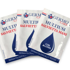 Toallitas desinfectantes MULTIUSI de manos 14x19 cm con solución hidroalcohólica al 70% – Caja de 400 sobres | GIMA