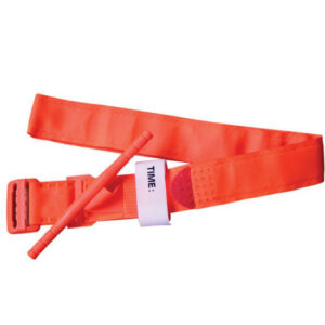 Torniquete hemostático militar GIMA – 95 x 4 cm, aplicación con una mano, desechable | Naranja (Ref. 25526) y Negro (Ref. 25527)