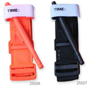 Torniquete hemostático militar GIMA – 95 x 4 cm, aplicación con una mano, desechable | Naranja (Ref. 25526) y Negro (Ref. 25527)