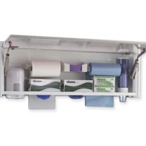 Unidad de pared multiusos GIMA estándar | Organizador modular de dispensadores para consulta (blanco) - GM45290-F