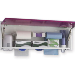Unidad de pared multiusos GIMA estándar | Organizador modular de dispensadores para consulta (blanco) - GM45290-F