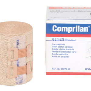 Venda compresiva COMPRILAN® 5 m x 6 cm – Compresión corto estiramiento (90 %) para flebología y linfología, 100 % algodón, sin látex | GIMA 59150