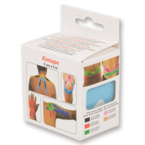 Venda elástica adhesiva de taping neuromuscular GIMA Kinesiology Tape 5 m x 5 cm – Negro (Ref. GM34745)