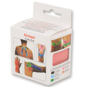 Venda elástica adhesiva de taping neuromuscular GIMA Kinesiology Tape 5 m x 5 cm – Negro (Ref. GM34745)