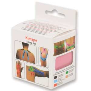 Venda elástica adhesiva de taping neuromuscular GIMA Kinesiology Tape 5 m x 5 cm – Negro (Ref. GM34745)