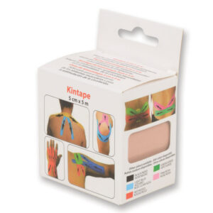 Venda elástica adhesiva de taping neuromuscular GIMA Kinesiology Tape 5 m x 5 cm – Negro (Ref. GM34745)
